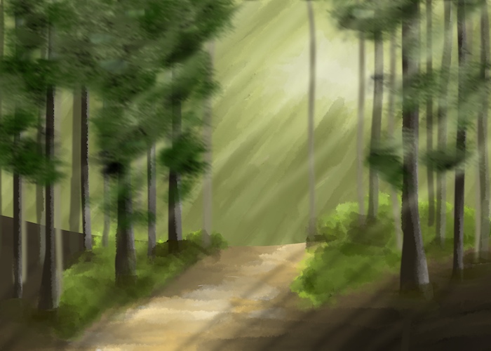 Digital drawing of a forest