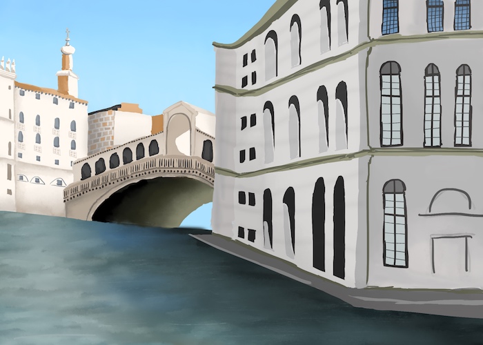 Digital drawing of Venice