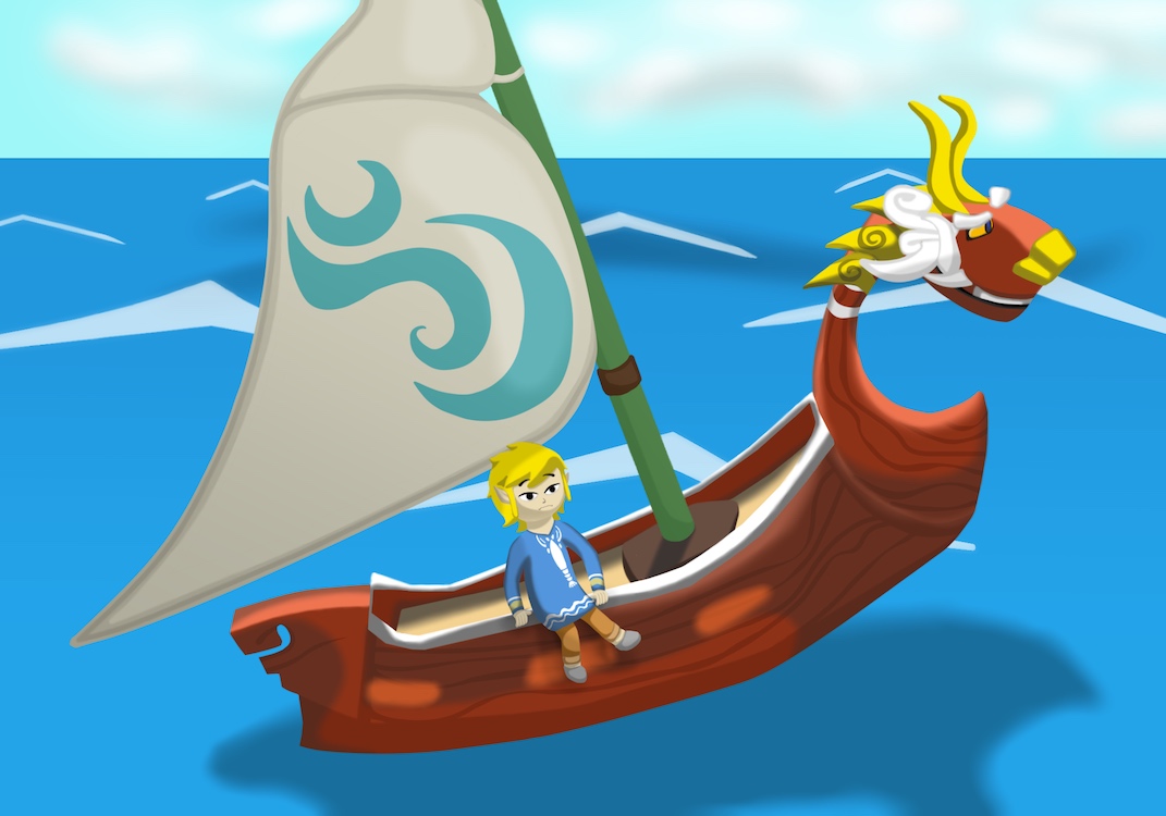 Digital art of a scene from The Legend of Zelda: Wind Waker